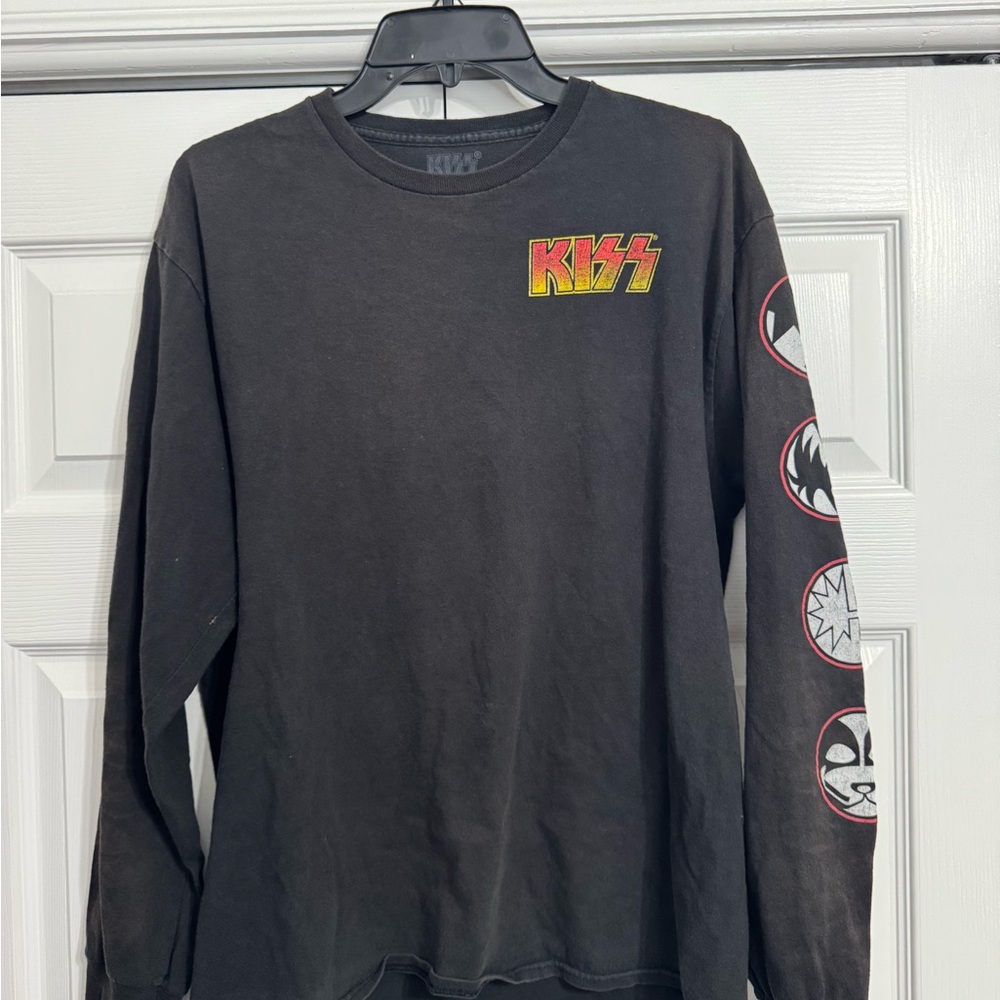 Vintage Kiss Black Long Sleeve Shirt with Iconic Graphics